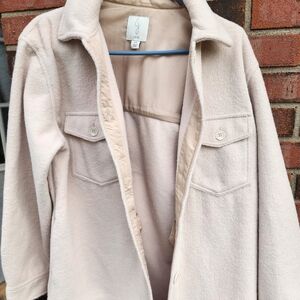 Joie Women's Cream Shacket- Small- Trendy- Warm